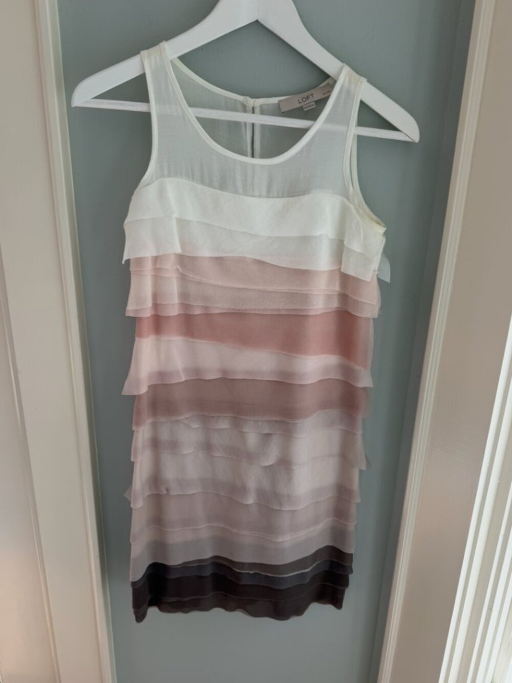 LOFT Gradiant Layered Ruffle Dress